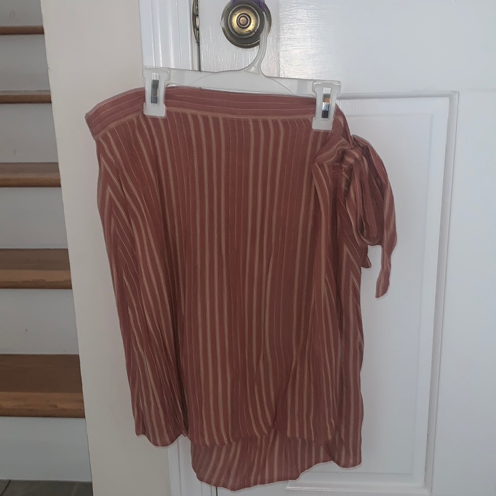 Pink and White Striped Skirt